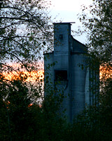 Cement Silo at Sunset